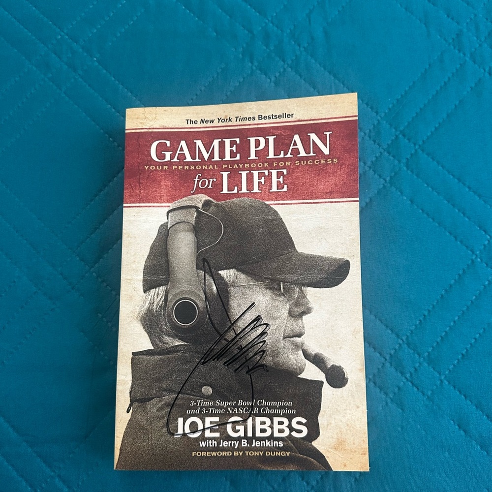🏆 SIGNED by NFL & NASCAR Legend! “Game Plan for Life” by Joe Gibbs